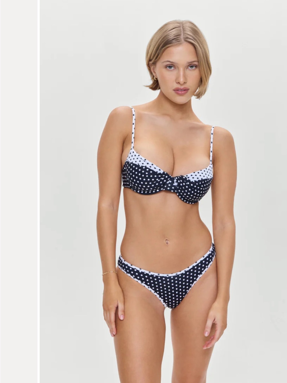 Frankie's Bikinis Black and White Polka Dot Bikini bottom